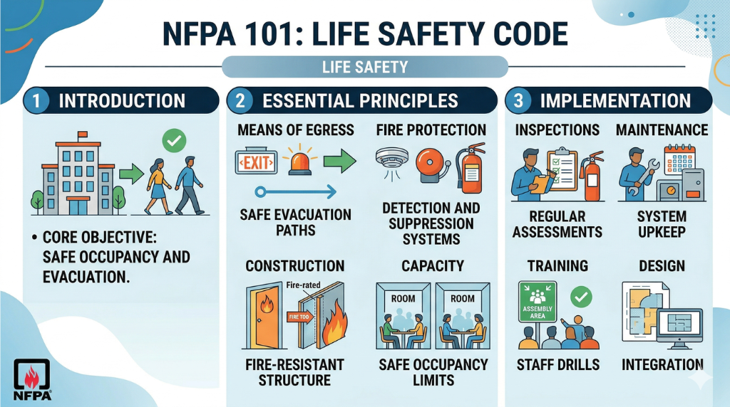 NFPA 101 Life Safety Code Complete Guide for Fire Safety HSE Professionals